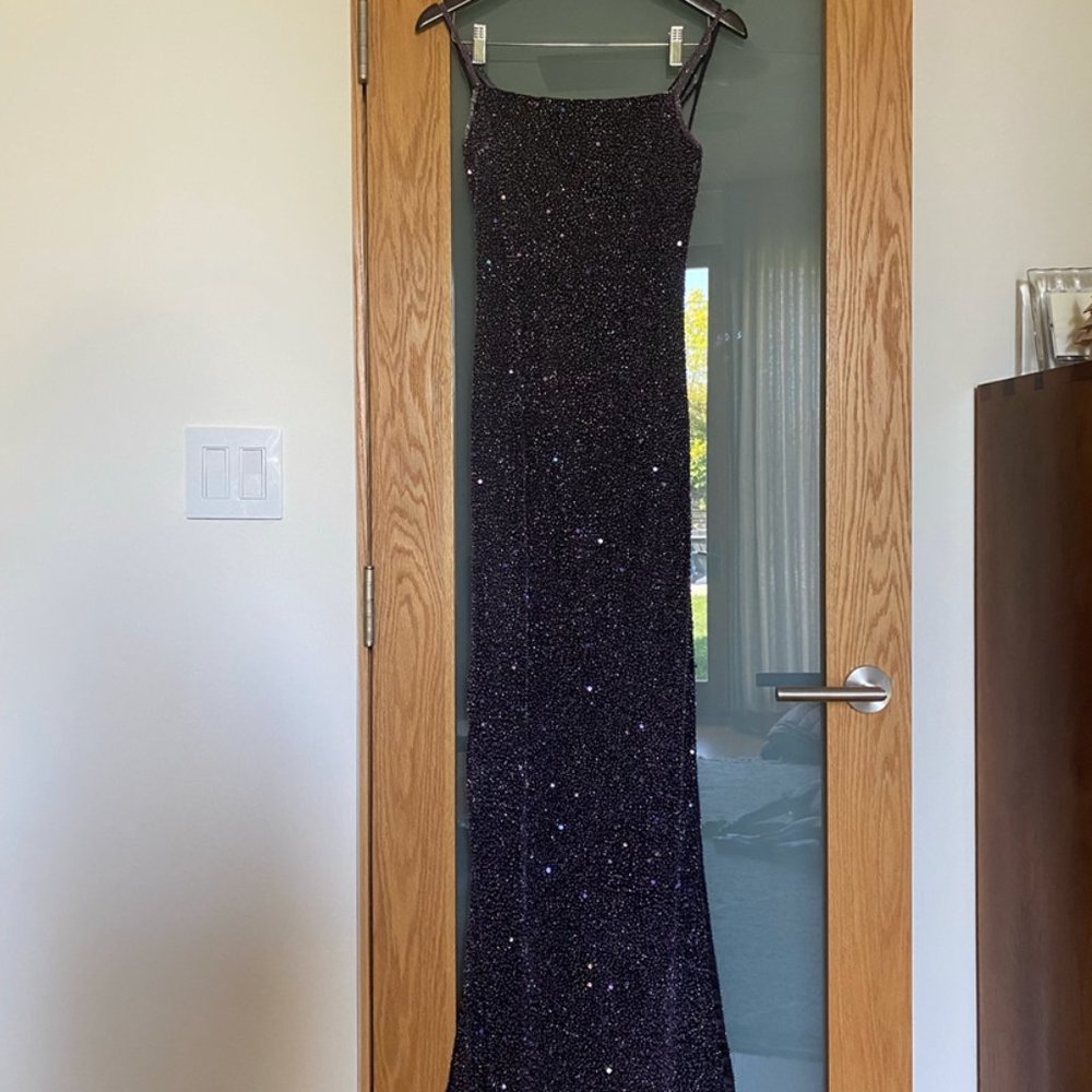 Size Small Beautiful Beaded Deep Purple Prom/Evening Gown